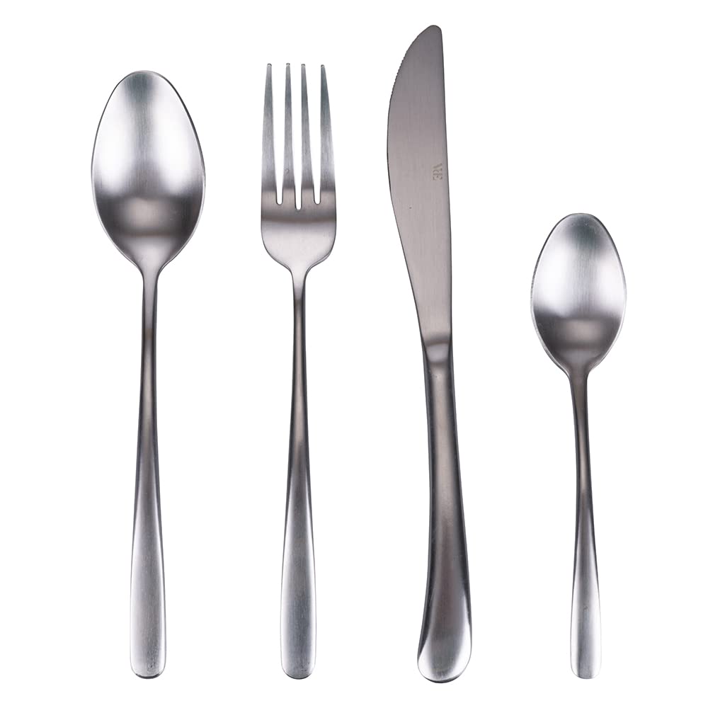 Villa d'Este Home Tivoli Drop Besteck-Set aus satiniertem Edelstahl, 24-teilig