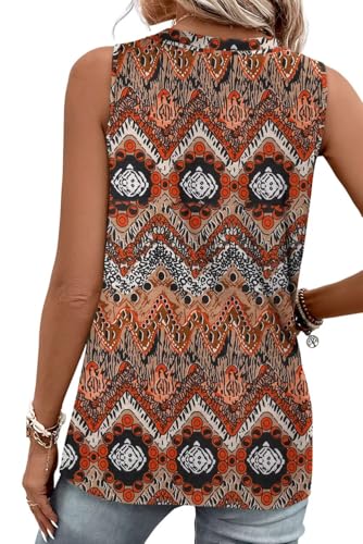 KISSMODA Womens Boho Tops for Summer Sleeveless Tanks Loose Fit Casual Blouse Daily Shirts for Leggings (S-3XL)