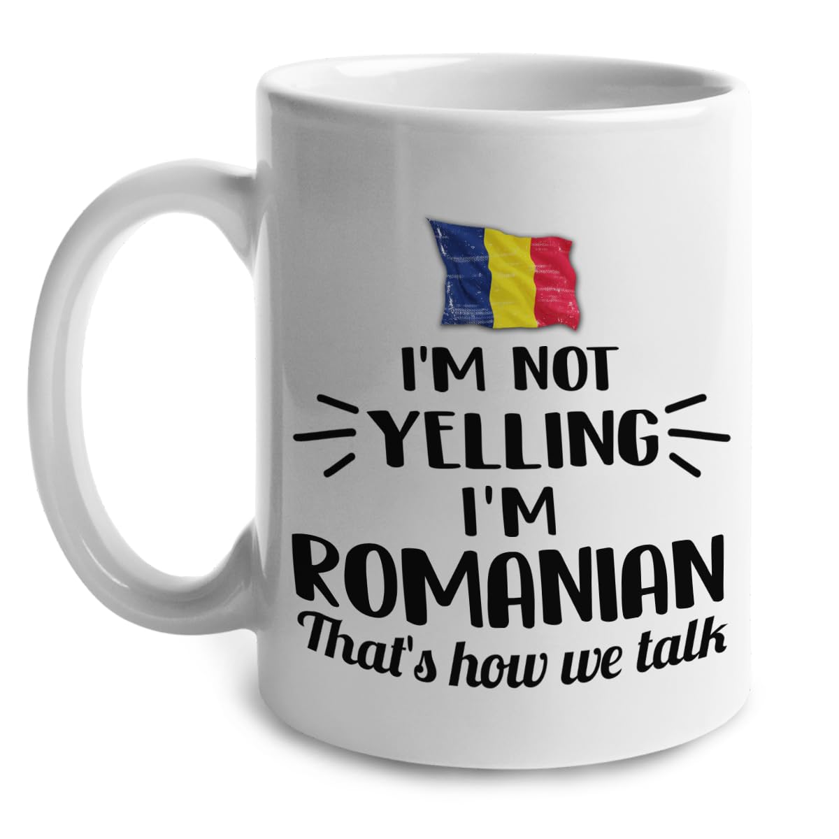 Tazza da caffè in ceramica messicana con scritta in lingua inglese Not Yelling I'm Mexican Gift, idea regalo per uomini e donne latini orgogliosi, con bandiera del paese del Messico