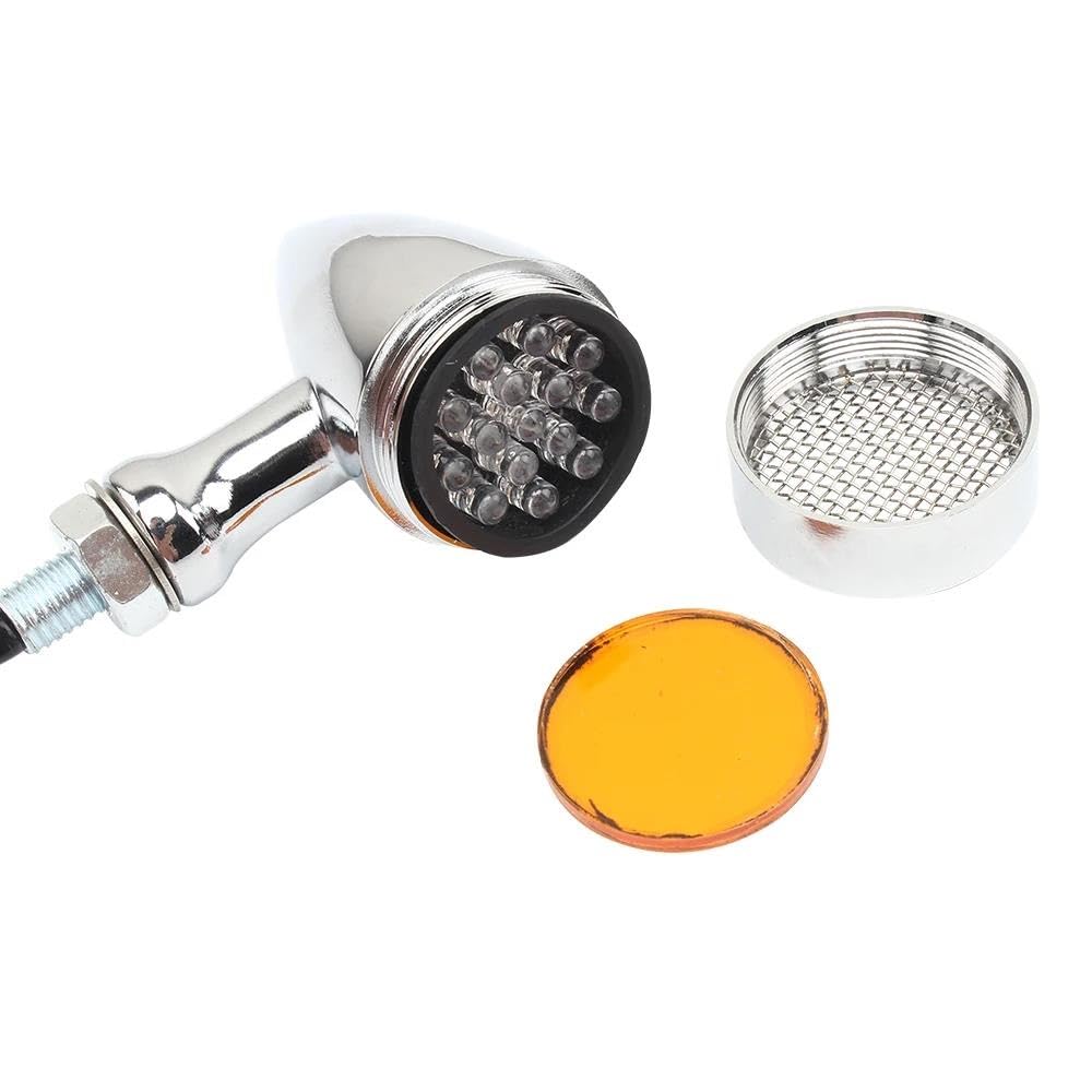 Para Kawasaki 12V Luz Intermitente Tipo Bala para Motocicleta De Seguridad Nocturna Universal De 2 Unidades Intermitentes