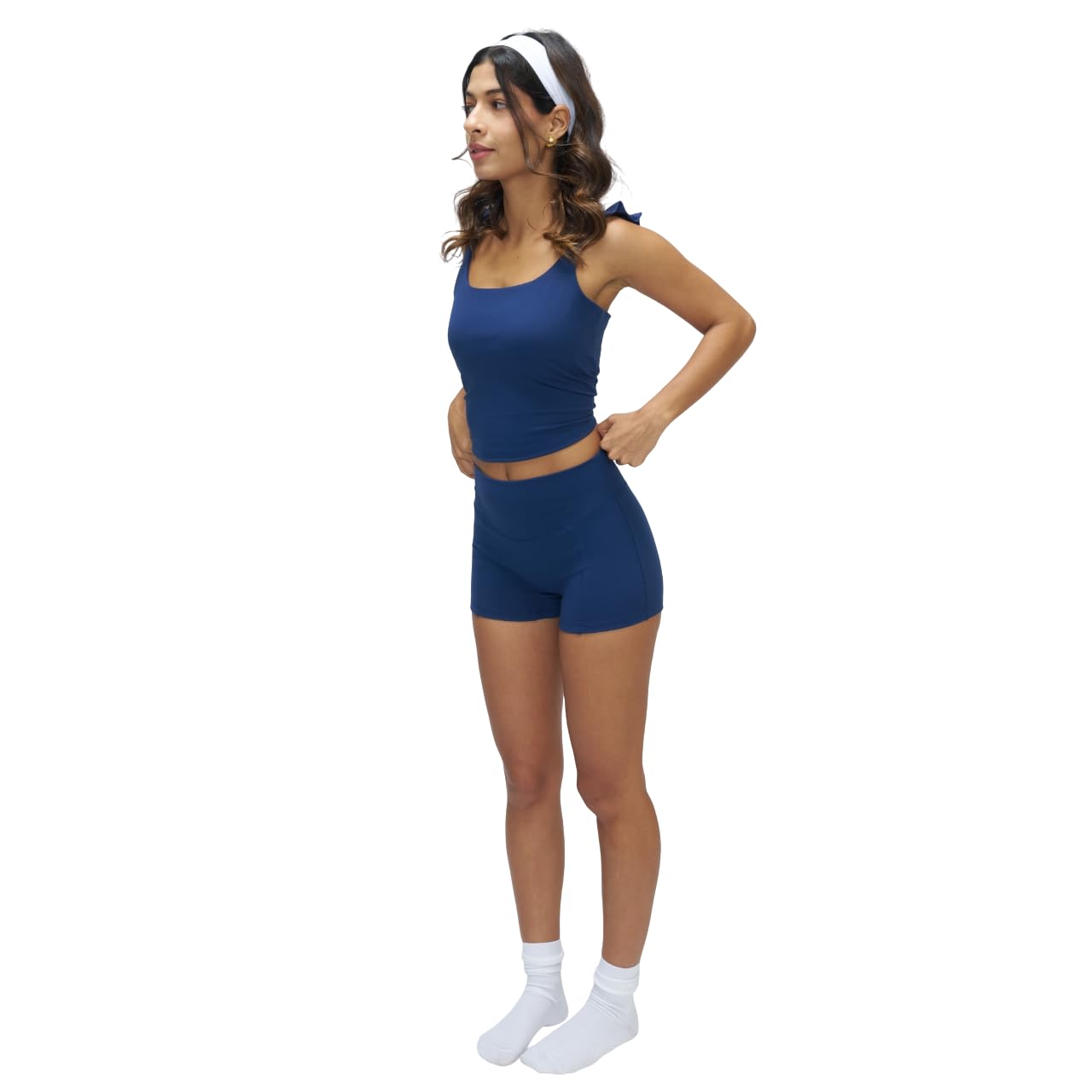 Terractive Stretchie Biker Shorts for Women | High Waist Seamless Workout Shorts with Pocket | No Front Seam, 4-Way Stretch Gym & Running Shorts | Activewear Cycling Shorts-picture-11