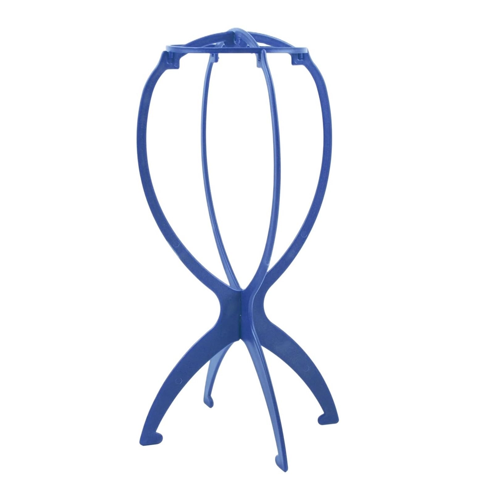 FDzkrtvm Plastic Folding Wig Stand, 4 Pcs Folding Wig Stand Plastic Adjustable Multicolor Barbershop Display Holder For Wigs(Blue)