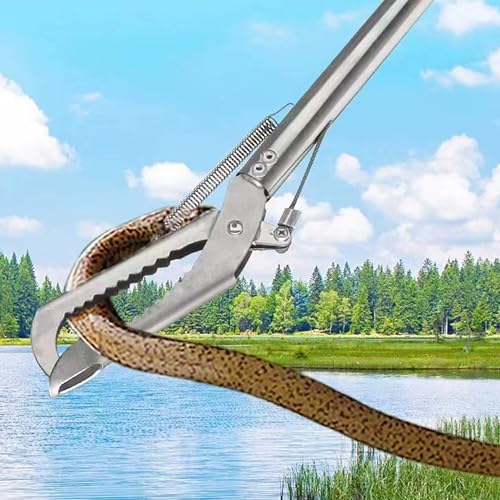 Ferramenta para agarrar cobra de 127 cm, bastão de cobra dobrável com 3 seções, pinça de cobra apena