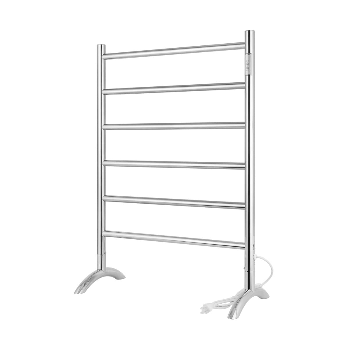 NORTTA Freestanding Towel Warmer 6 Bars Plug-in Option 3 Working Modes Mirror Polished Stainless Steel 24”W 34”H