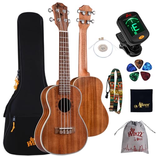 Winzz Ukulele Konzert 23 Zoll Erwachsene Kinder Anfänger Set, Ukulele Holz...