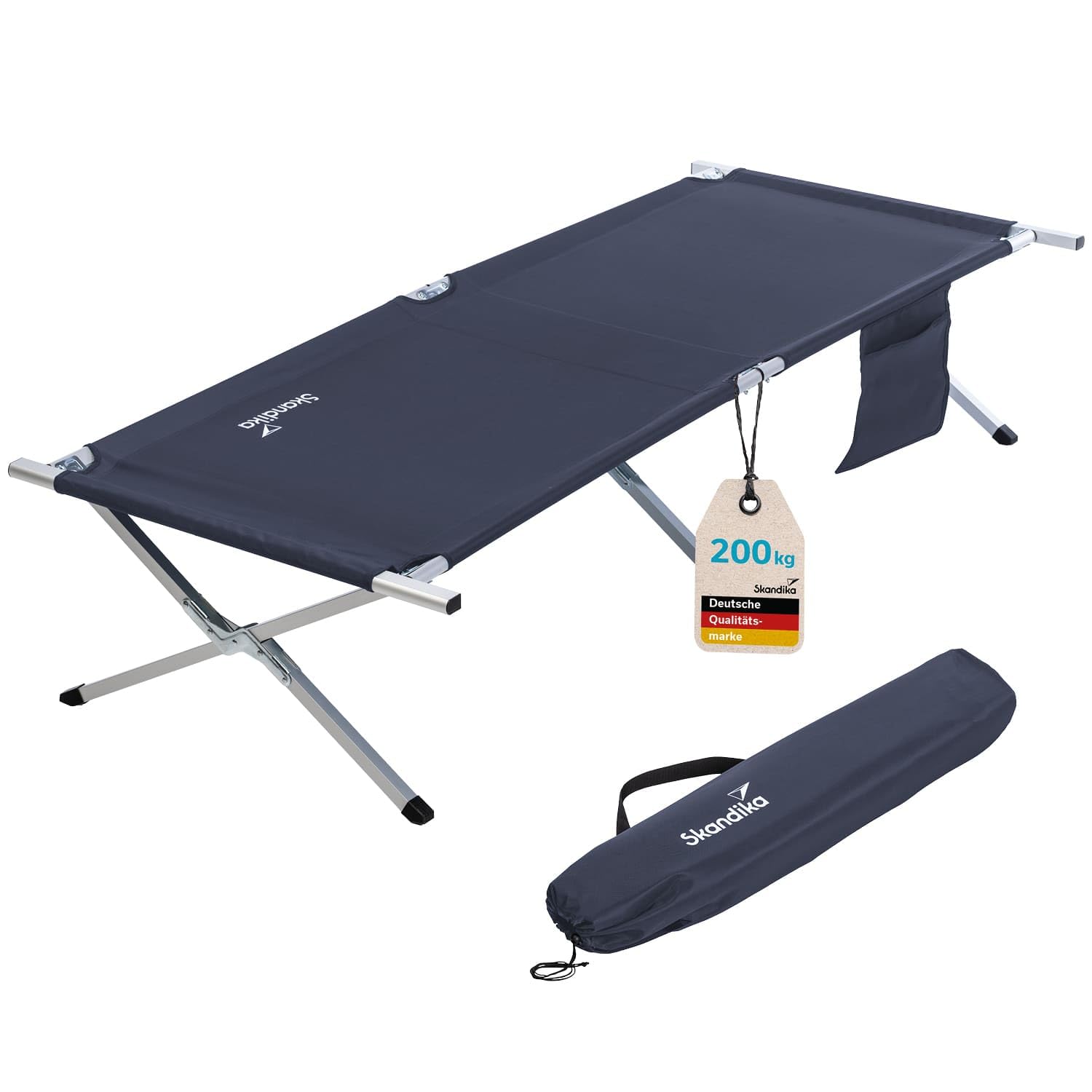 Skandika Campingliege Vuoma Klappbare Sonnenliege 200 kg 210 x 75 cm Anti-Rutsch-Füße Tragetasche