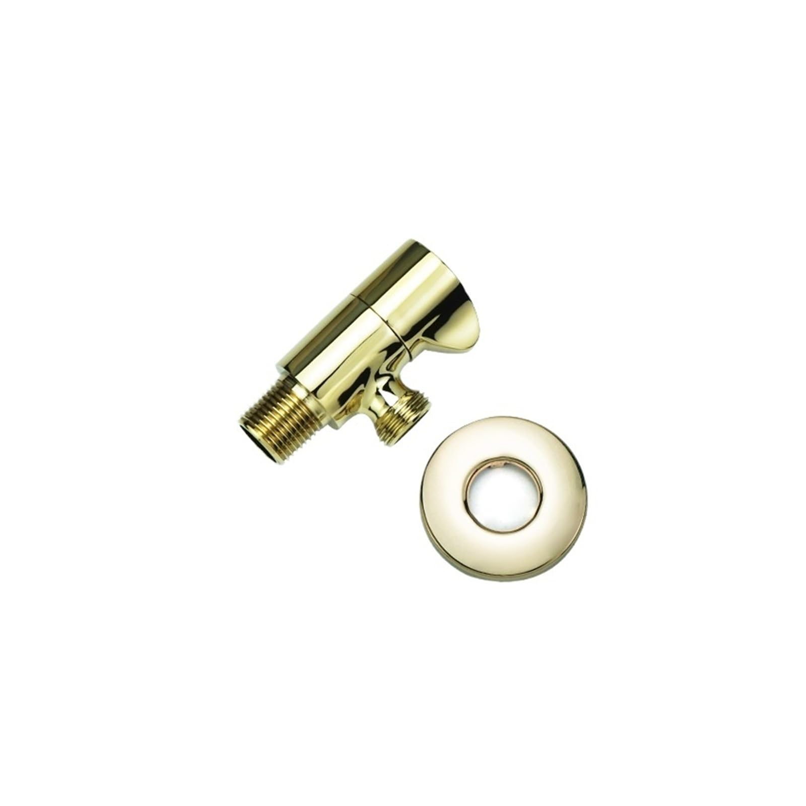 Bvhisehp Type O Polished Brass G1/2 Angle Stop Valve Multi Color Single Double Water Shut Off Valve Household Plumbing Fitting For Bathroom Kitchen Toilet(Type O)