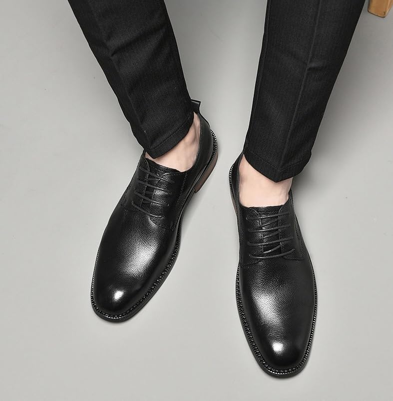 Men's Classic Lace-up Formal Oxfords Men Superior Flexural Leather Fashion Dress Shoes Comfortable Pointed Toe Lace Up Loafers Shoes4