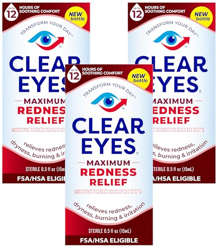 Image of Clear Eyes | Maximum Redness Relief Eye Drops | 0.5 FL OZ (Pack of 3)