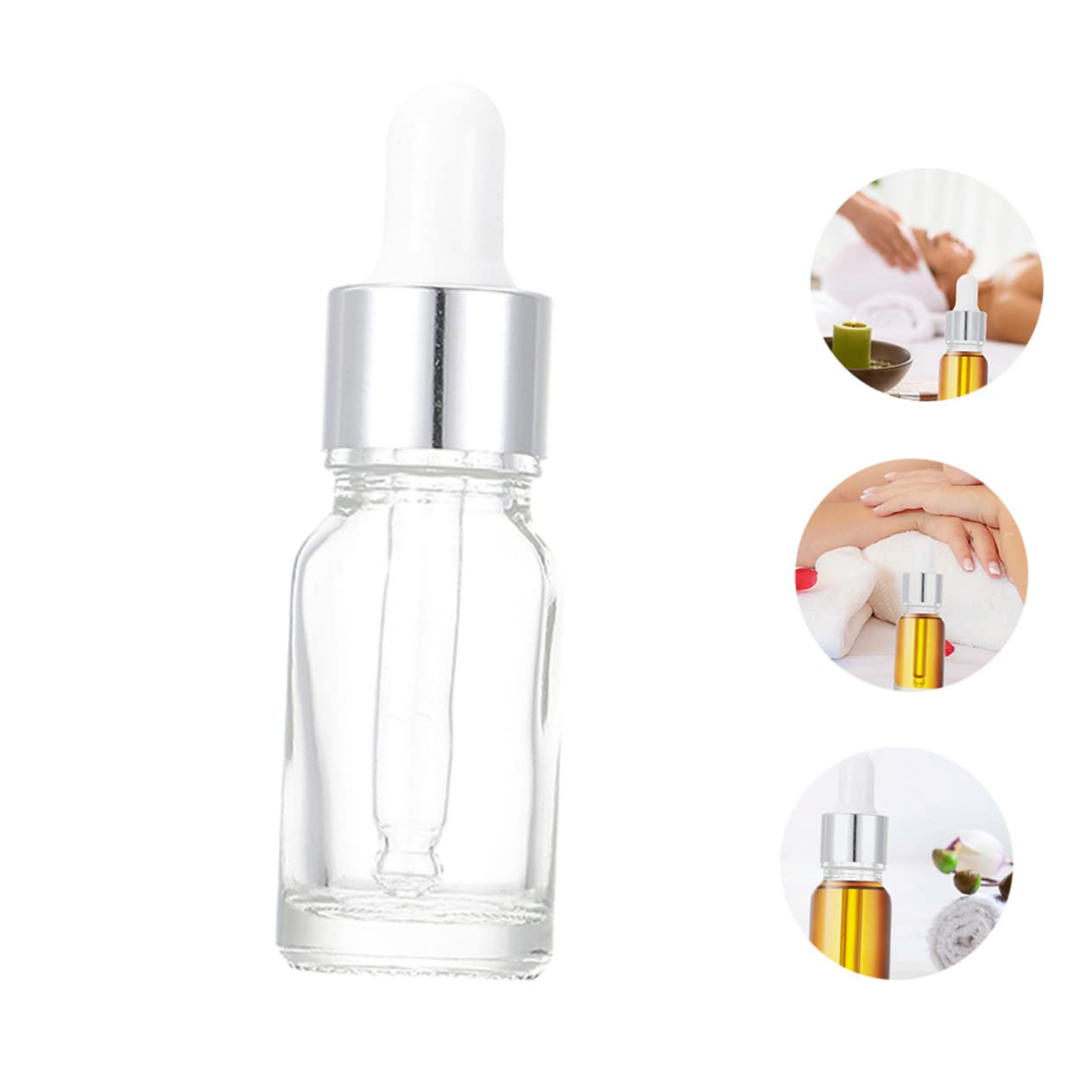 minkissy 36 botellas de esencial de vidrio vacías para maquillaje, botellas de esencial a prueba de fugas, cuentagotas gruesas con cuentagotas de laboratorio, frascos de muestra, paquete