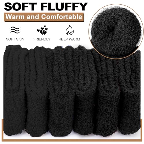 YSense 6 Pairs Mens Fuzzy Fluffy Slipper Socks, Winter Warm Thick Soft Cabin Stocking Comfy Sleep Plush Fleece House Socks2