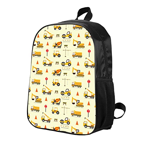 Kxzoylm Construction Backpack Toddler Cars Backpack 3 Pieces Set Construction Truck Backpack With Lunch Box And Pencil Case Casual Cars Pattern Shoulder Bag For Boys Girls Teens #TOP2