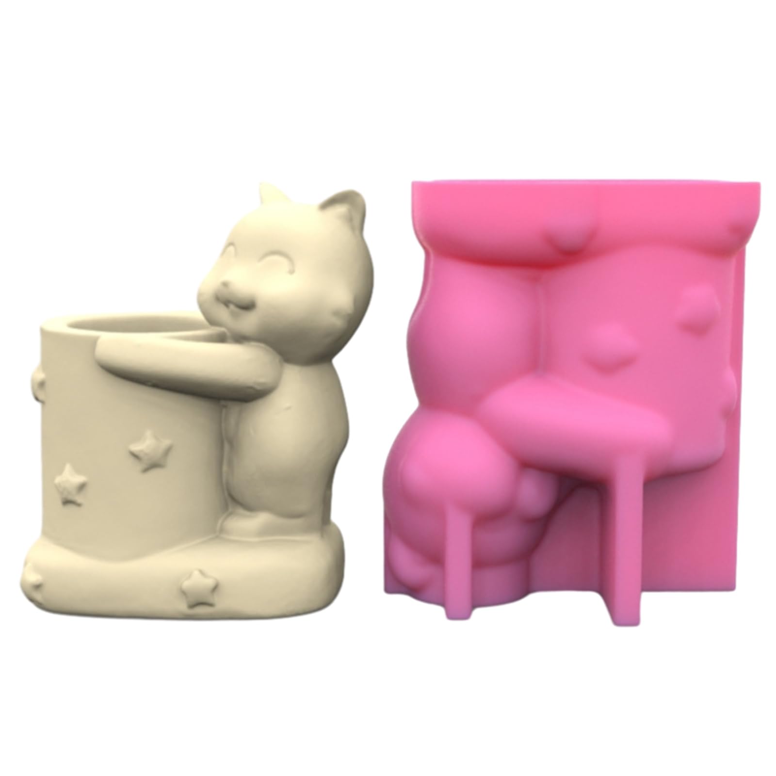 Moule silicone pot de fleur et crayons durable pour loisirs créatifs DIY