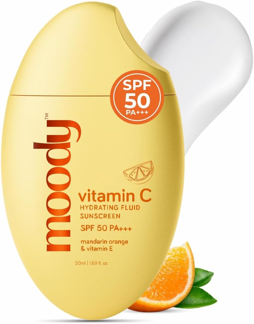 Vitamin C Hydrating Fluid Sunscreen SPF 50 PA +++ | High UV Protection, No White Cast & Non Greasy | Radiation & Damage Protect | Vegan & Cruelty Free-for Men & Women, 50ml