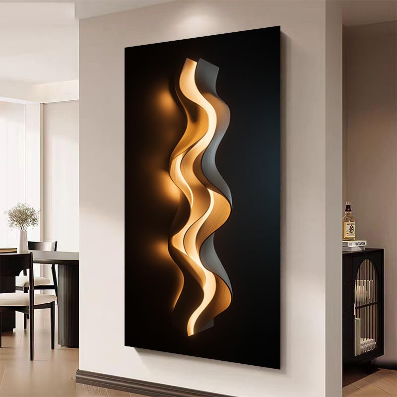 Grande toile encadrée UUDEZO 75x150cm pour meubler un grand mur blanc de salon