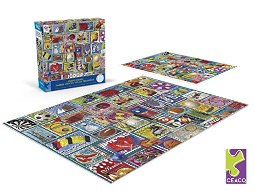 Ceaco - Stamps - Sports - 1000 Piece Jigsaw Puzzle #TOP1
