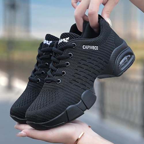 Femmes Chaussures De Danse Moderne Chaussures de Jazz Semelle Fendue Chaussures de Sport Danse Sneaker Noir 38 – vue 2
