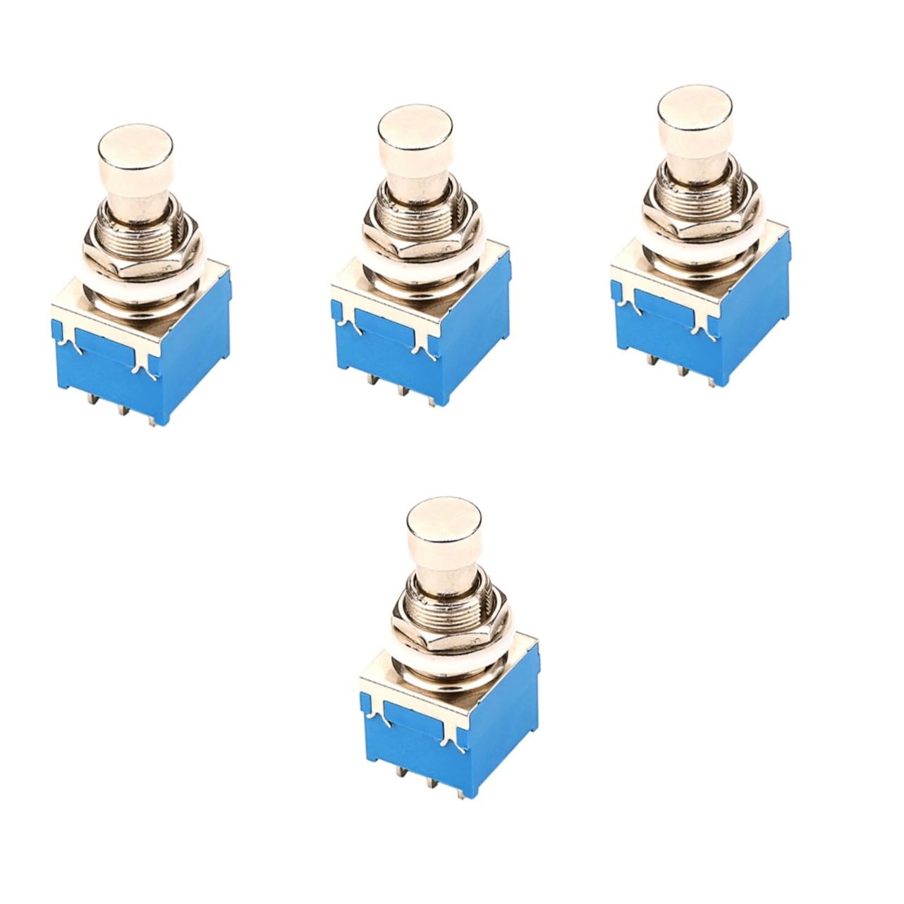 ibasenice 4pcs Guitar Foot Switch Pedal 9 Pins Footswitch Guitar Effect Latching Footswitch for Audio Equipment