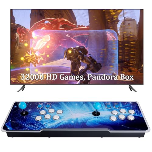 Hedlaoy 32000 Games 3D Pandora Box Arcade Console, Retro Video Game Machine for TV, 1280x720 HD Output, Search/Save/Hide/Pause Functions,1-4 Players