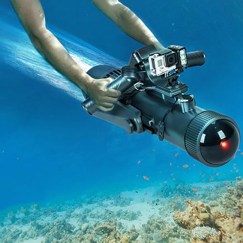 Patinete submarino para adultos con batería extraíble, alta velocidad 3-11 km/h, largo tiempo de funcionamiento 35-160 minutos, ideal para buceo, esnórquel y exploración marina, incluye caja de
