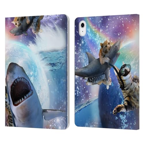 Étui iPad Air 11 motif chat de l'espace cadeau original en cuir