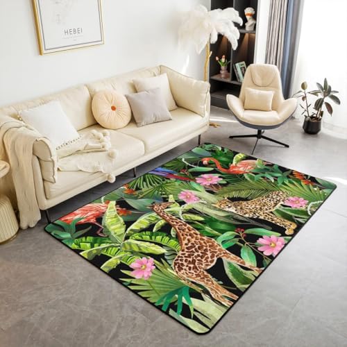 Tapis léopard chambre enfant 120x160 cm lavable antidérapant - 2