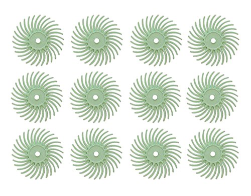 12 Pack 9/16" Light Green 3M 1 Micron Radial Discs Polishing Set Metal Finishing Jewelry Making Flex Shaft Rotary Tool Kit