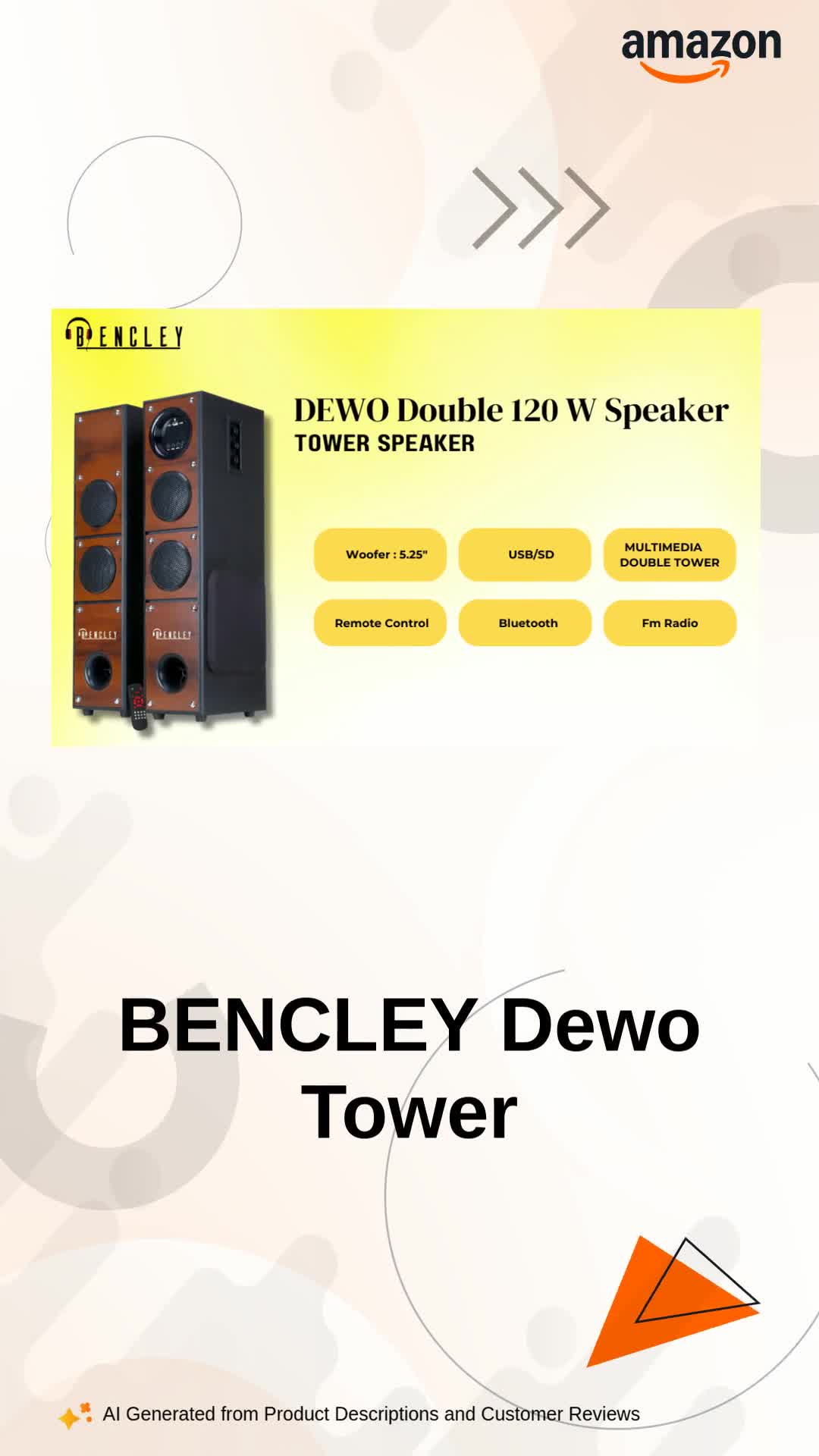 BENCLEY Dewo Double Tower Speakers/Bluetooth Speaker/Multimedia