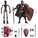 ChainnForces Medieval Action Figures Assembly Required, DIY Skeleton Knight Action Figures, 3D Printed Multi-Jointed Movable 13-Action T Figure for Kids & Adults (Red Skull Knight)
