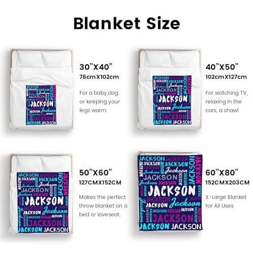 Personalized Name Blanket Customized Baby Blankets for Girls Boys Adults Monogrammed Blankets and Throws Christmas Birthday Mothers Fathers Valentines Day Gift