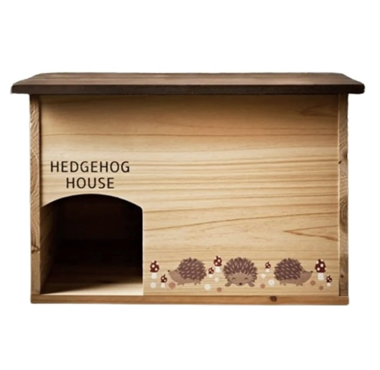 Wooden Hedgehog House Shelter for Garden Wildlife, Weatherproof Nesting Box, 45 x 34 x 28.5 cm