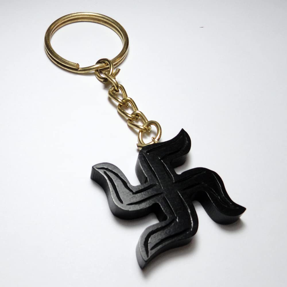 (Ebony Original Karungali Swasthik Key Chain/Ebony Swasthik Key Chain-image-8