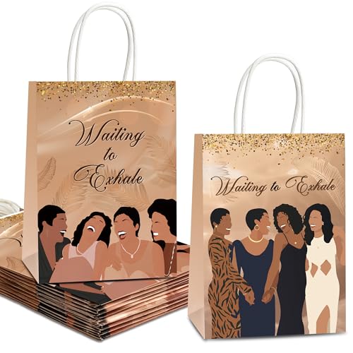 READIGO 16PCS Exhale Night Party Favor Bags Elegant Women Silhouette Gift Bags for Girls Night Birthday Black History Month Celebrations
