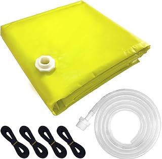 5 x 10ft Ceiling Leak Diverter with Hose and Grommets Heavy Duty Roof Leak Diverter White Leak Diverter Tarp with Hose Water Diverter Tarp for Roof Leak Fix
