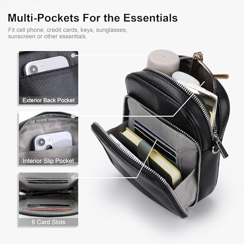 befen Genuine Leather Small Crossbody Purses for Women, RFID Blocking Trendy Cell Phone Travel Purse4