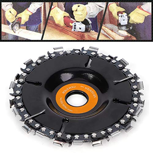 4?Inch Angle Grinder Chain Disc Engraving Durable Woodworking Tool Black Carbide 22?Teeth 10,000~13,000 Rpm(Orange Card) #TOP2