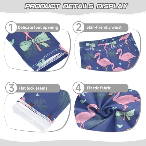 ALAZA Girls' Leggings Children's Yoga Pants Skinny Printed Dance Flamingo Bow Comfortable 4T2
