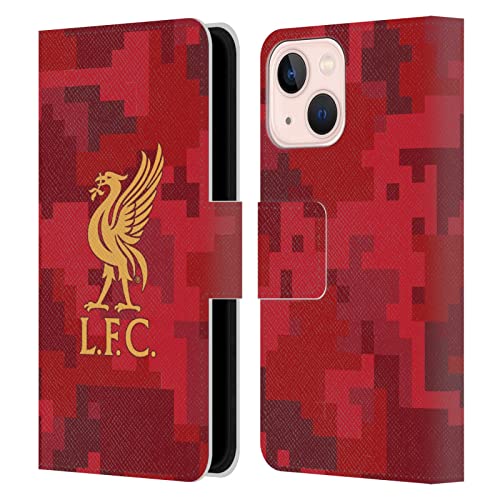 Head Case Designs Officially Licensed Liverpool Football Club Home Red Digital Camouflage Leather Wallet Case Compatible With Apple iPhone 13 Mini