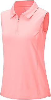 Women's Sleeveless Golf Polo Shirts 1/4 Zip Tennis Tank Tops with Collar UV Protection Quick Dry