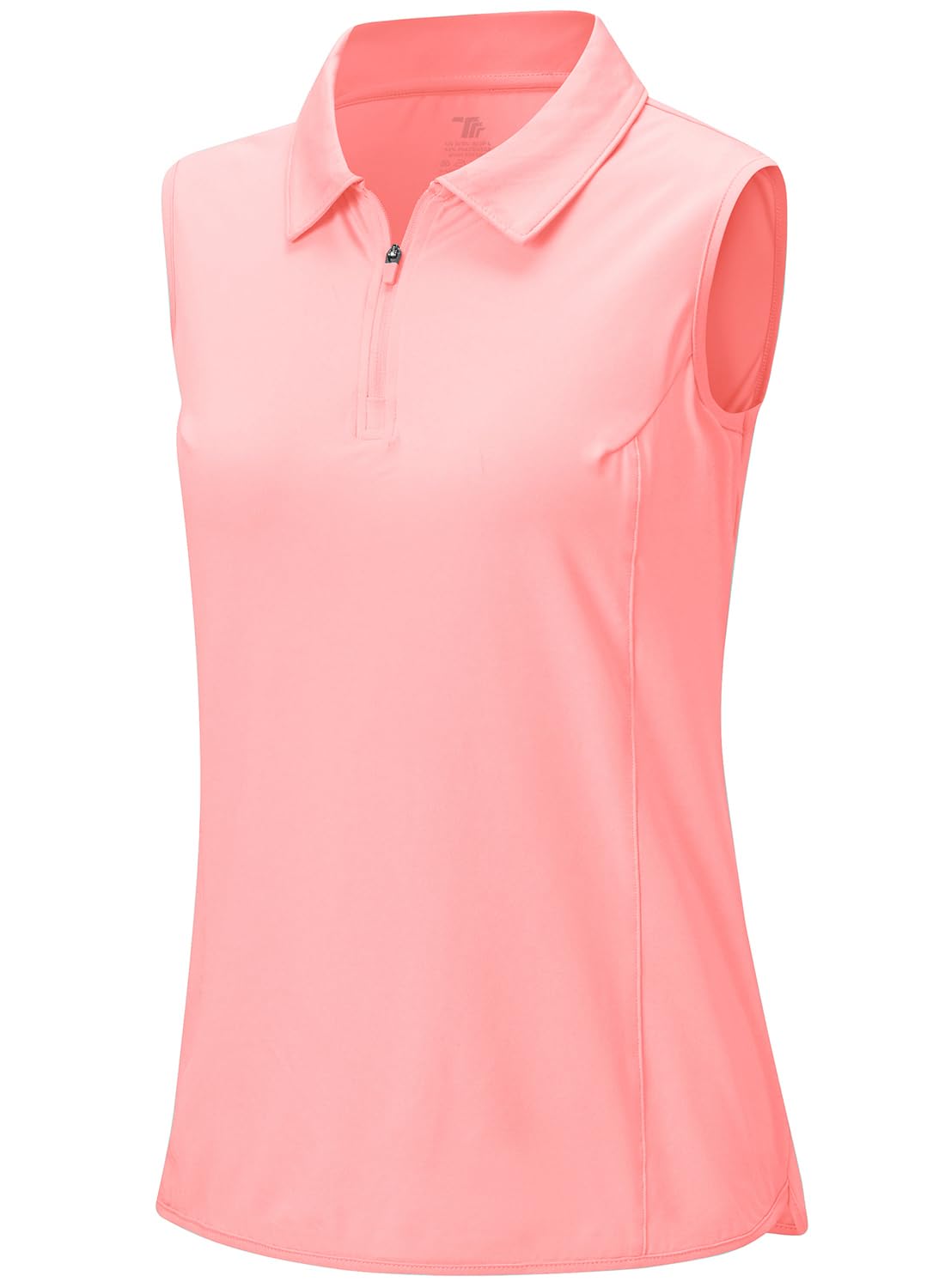 BGOWATU Women's Sleeveless Golf Polo Shirts 1/4 Zip Tennis Tank Tops with Collar UV Protection Quick Dry