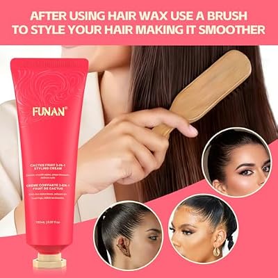 Styling Cream & brush, Cactus Fruit 3-In-1, Smooth Styles, Prep Shiny Blowouts, Defines Curls, No Chemical Flavors Fly Away Hair Tamer.