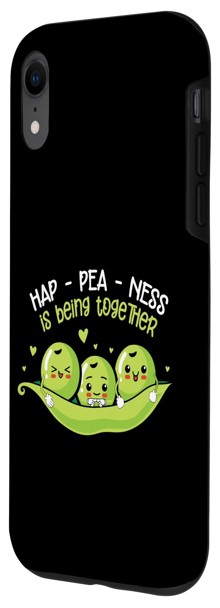 Hap-Pea-Ness Is Being Together Pun Case for iPhone XR - Image 2
