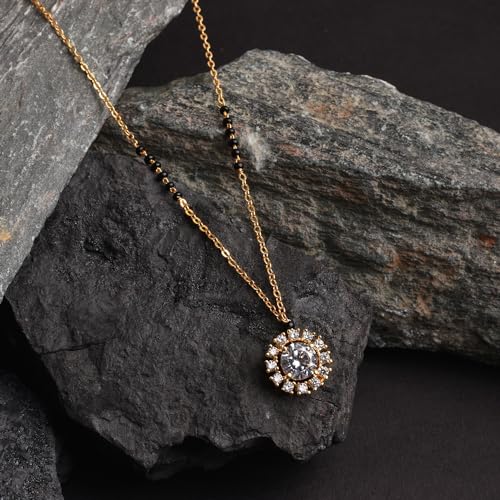 Mangalsutra Pendant Set for Him & Her with American Diamond & Traditional Beads