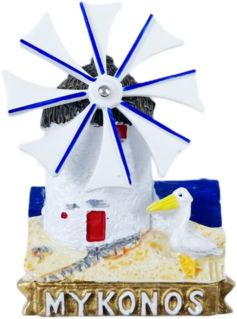 Altko Mykonos Greece Windmill Mykonos Magnet Fridge Refrigerator Magnet Decoration Sticker Souvenir Resin Crafts Kitchen Whiteboard