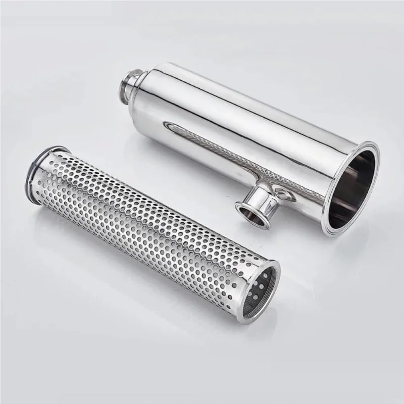 Elbow Fit 19/25/32/38/51/63mm Pipe x 1.5" 2" 2.5" Tri Clamp In-line Filter Strainer Homebrew Beer Brewing 304 Stainless Steel(800 Mesh,51mm K64mm,304)