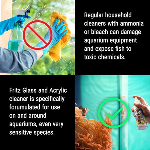 Fritz Aquatics Aquarium Glass & Acrylic Cleaner Spray for a Crystal Clear Tank (8-Ounce) - Thumbnail 4