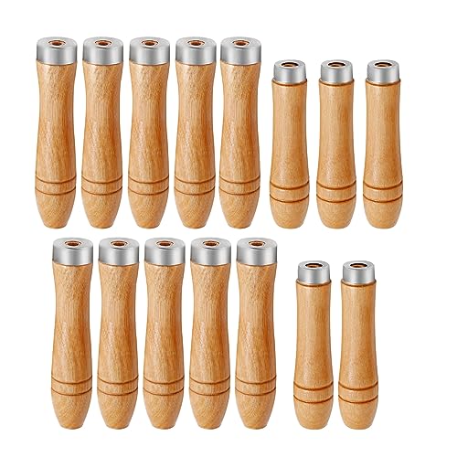 Zudksuy 4MM +5MM +6MM-EACH 5 Wood File 15Pcs Wooden File Special Handle Burr Free Steel File Round Hole Small Wooden Handle cover