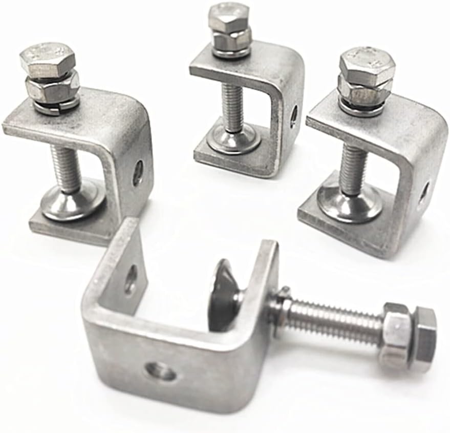 0-25Mm Mini Stainless Steel C Clamps for Mounting, 4Pcs Heavy Duty Woodworking U Clamp Set Tiger Clamp Tools with Stable Wide Jaw Opening & Protective Pads for Welding/Carpenter(4Pcs)