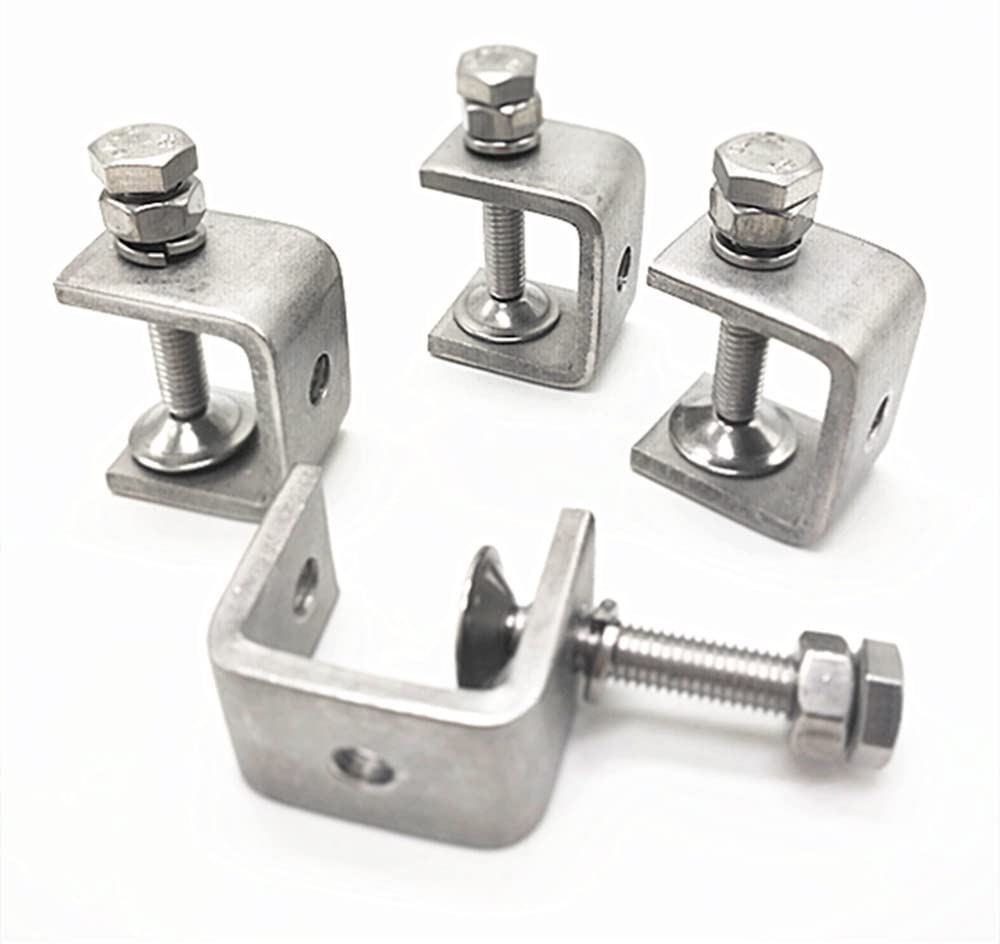 0-25 mm mini zaciski C ze stali nierdzewnej do montażu, 4 szt. wytrzymałych zacisków U do obróbki drewna, narzędzia zaciskowe tygrysie ze stabilnym szerokim otworem szczękowym i podkładkami ochronnymi