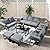 HOOOWOOO Aluminum Outdoor Patio Furniture Set,7 Piece Outside Mid Century Modern Couch,Weather Resistant Sofa Seating with Table Ottoman Cushion Arm,Grey Stripe